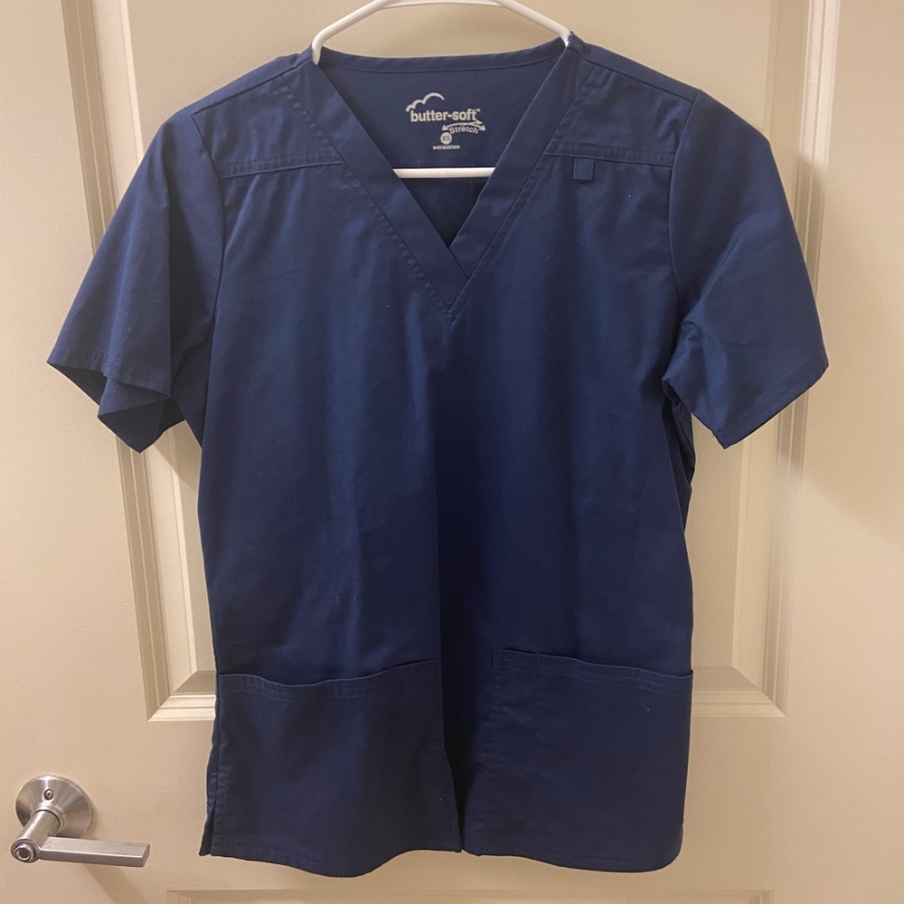 XS Navy Blue Scrub Top